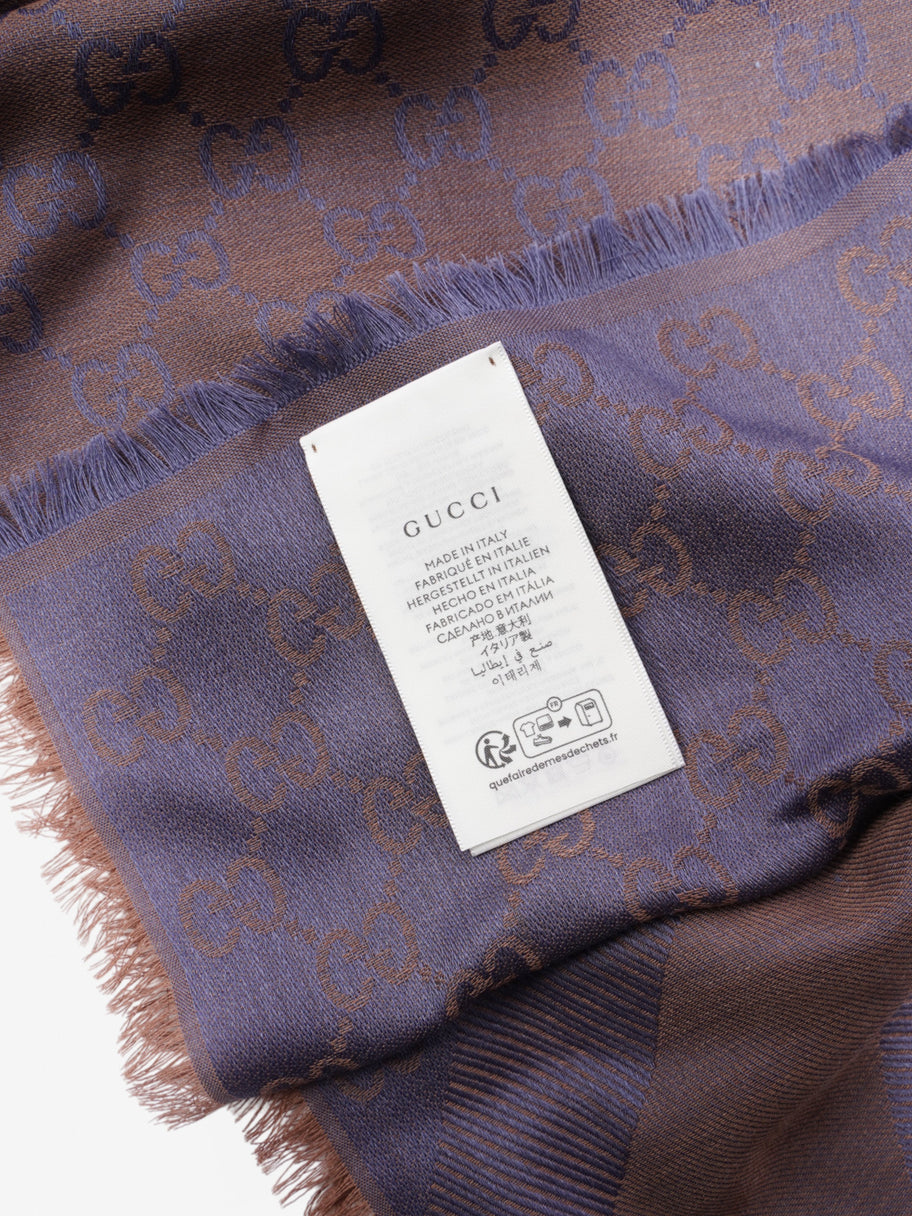 Gucci Shawl Brown / Purple Wool / Silk 140cm x 140cm Image 5
