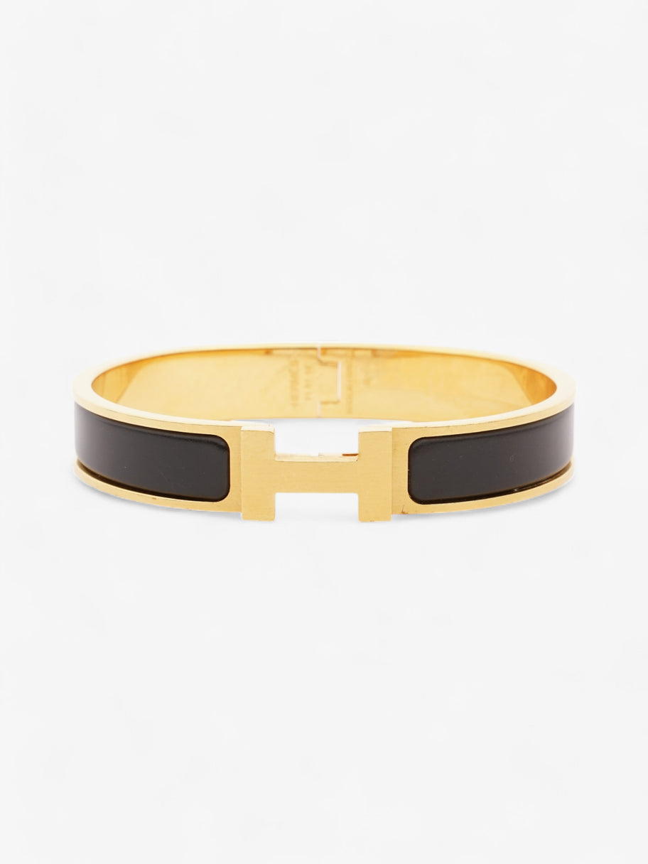 Hermes Clic H Bracelet Yellow Gold / Black Enamel GM Image 1