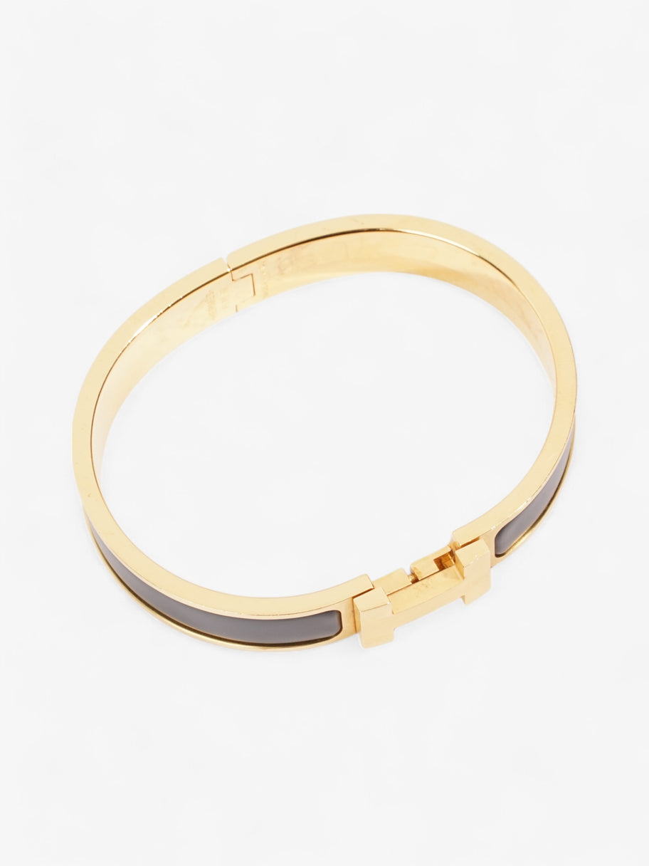 Hermes Clic H Bracelet Yellow Gold / Black Enamel GM Image 2