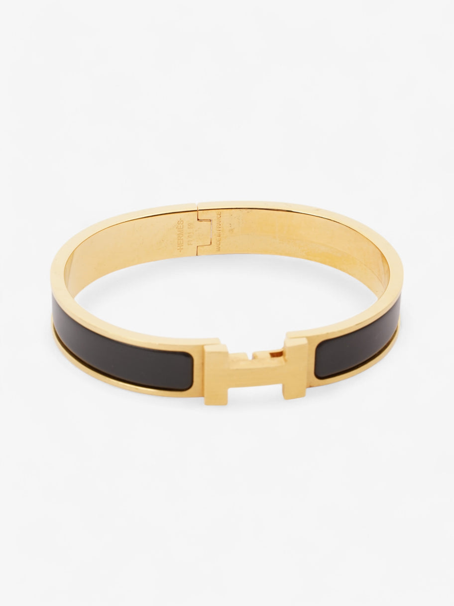 Hermes Clic H Bracelet Yellow Gold / Black Enamel GM Image 3