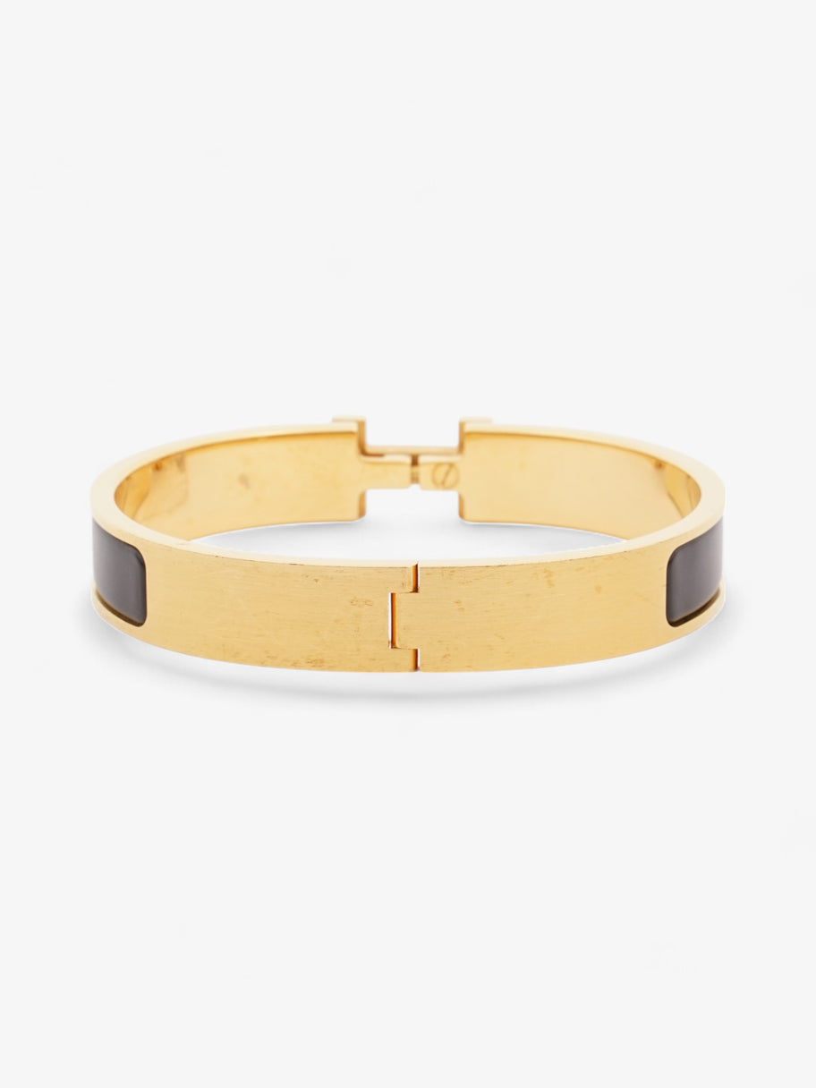 Hermes Clic H Bracelet Yellow Gold / Black Enamel GM Image 4