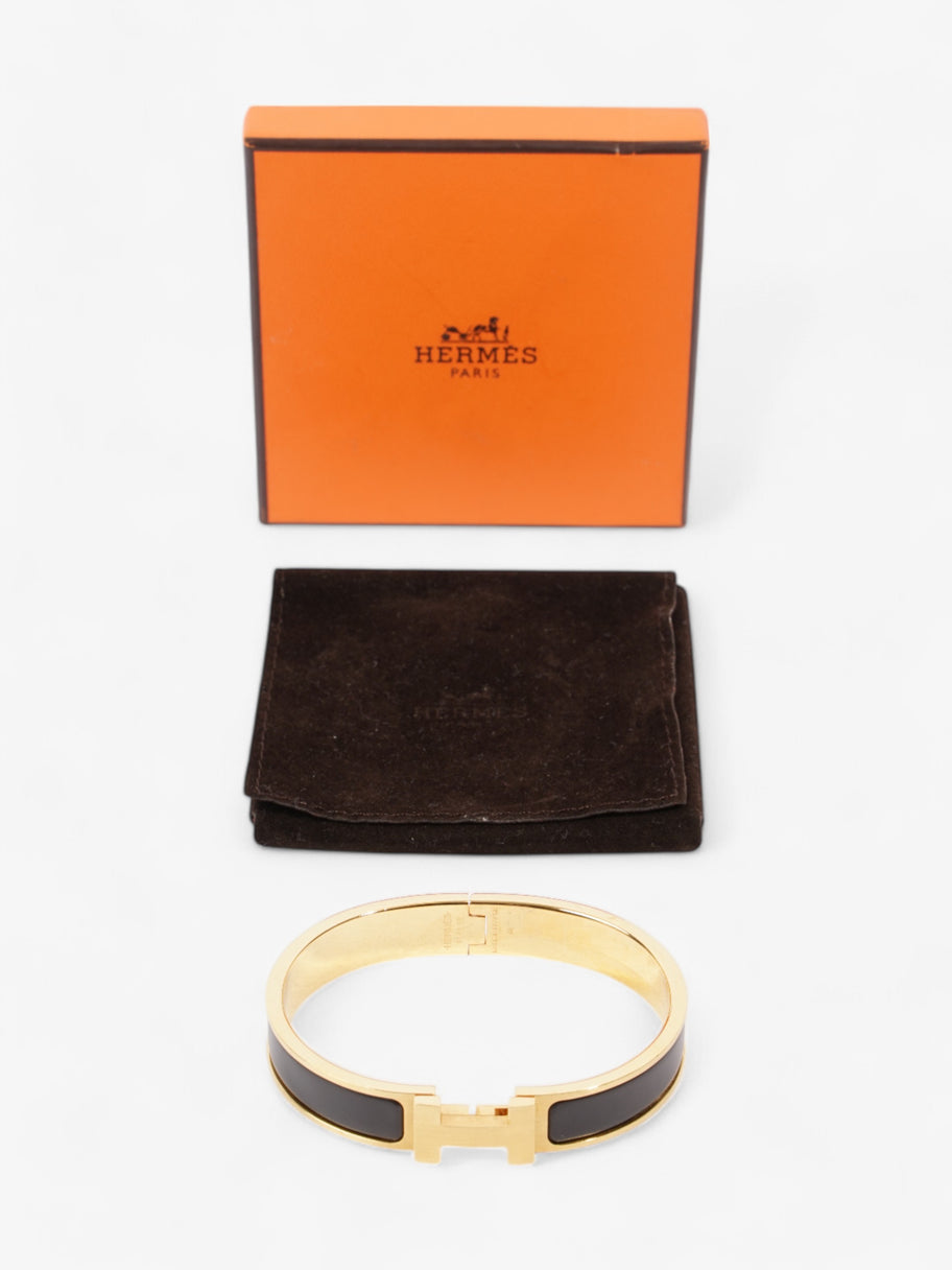 Hermes Clic H Bracelet Yellow Gold / Black Enamel GM Image 6