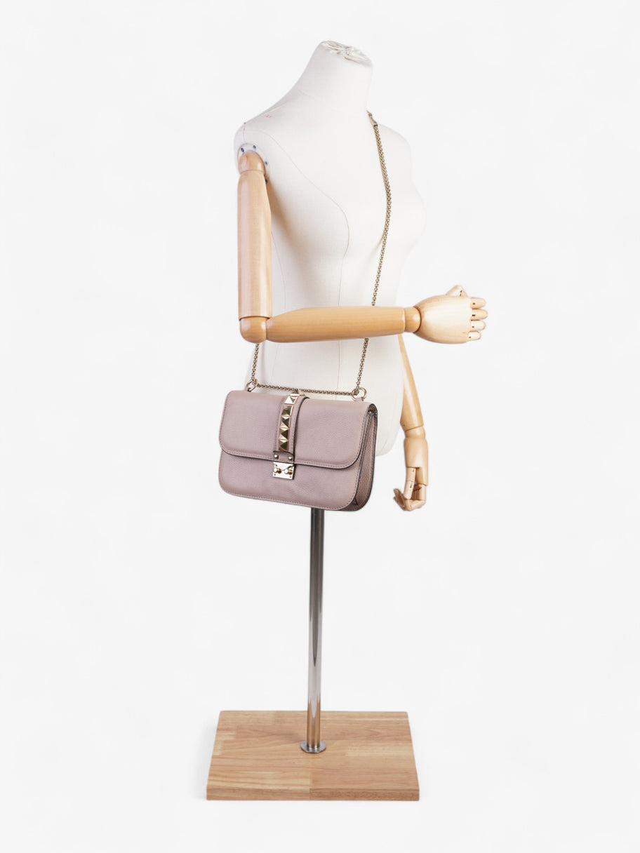 Valentino Glam Lock Old Rose Leather Medium Image 2