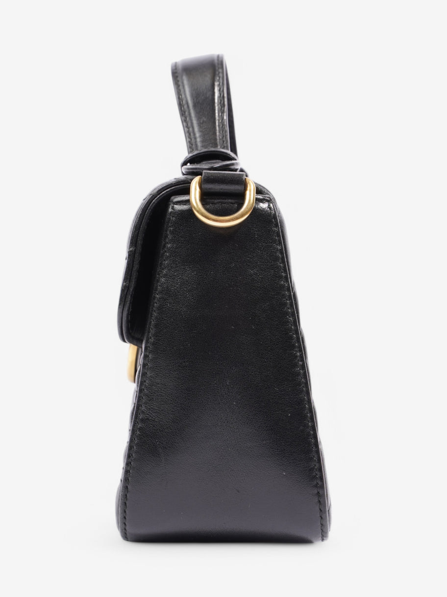 Gucci Marmont Flap Top Handle Black Matelasse Leather Mini Image 3