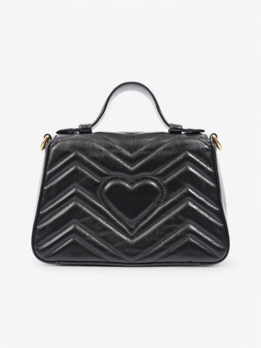 Gucci Marmont Flap Top Handle Black Matelasse Leather Mini Image 4