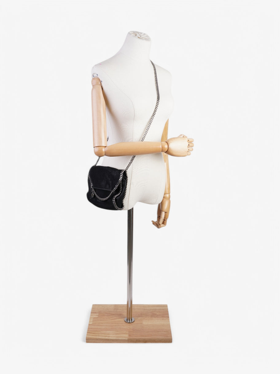 Stella McCartney Falabella Flap Black Faux Suede Image 2