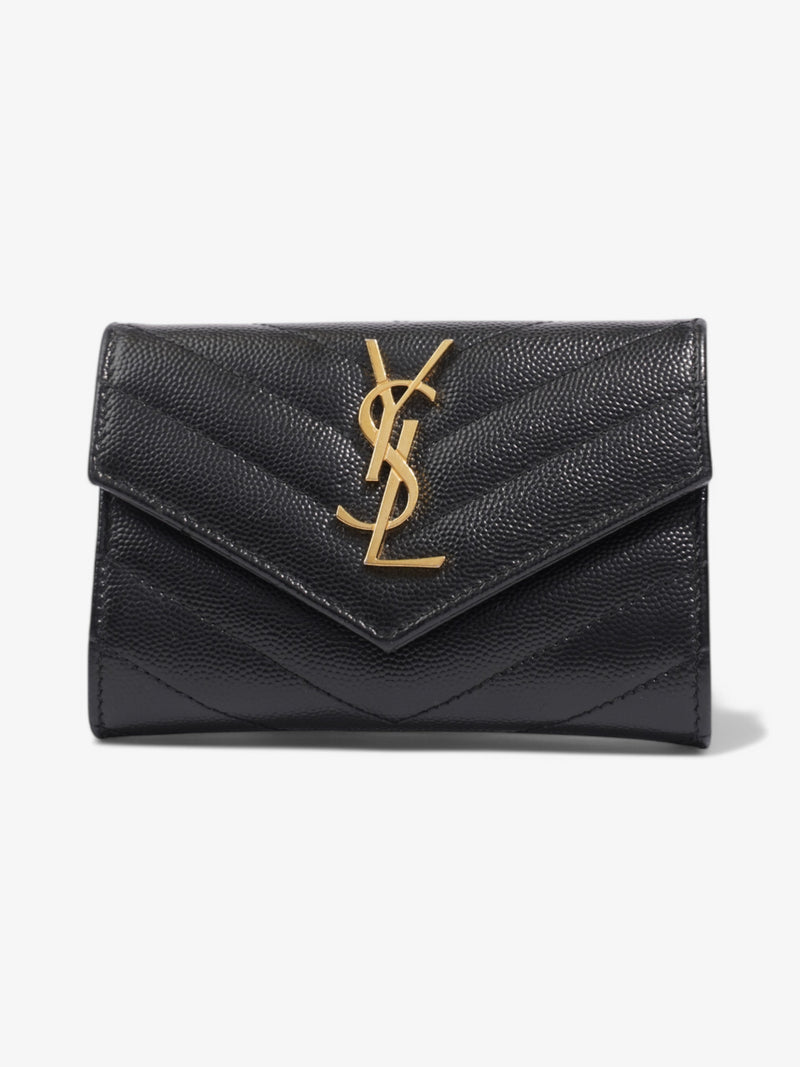  Saint Laurent Cassandra Wallet Black Leather
