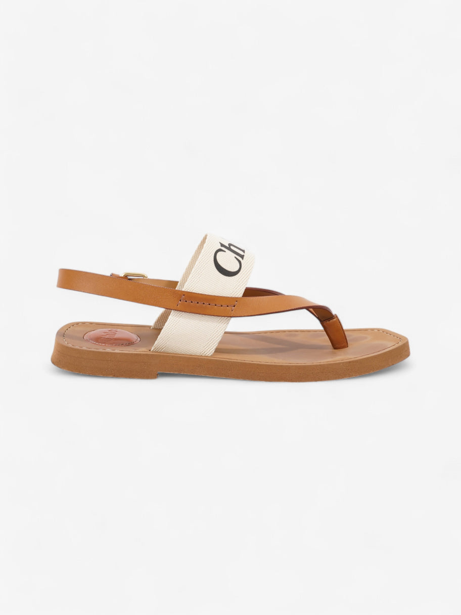 Chloe Woody Sandals Cream / Black / Brown Canvas EU 39 UK 6 Image 6