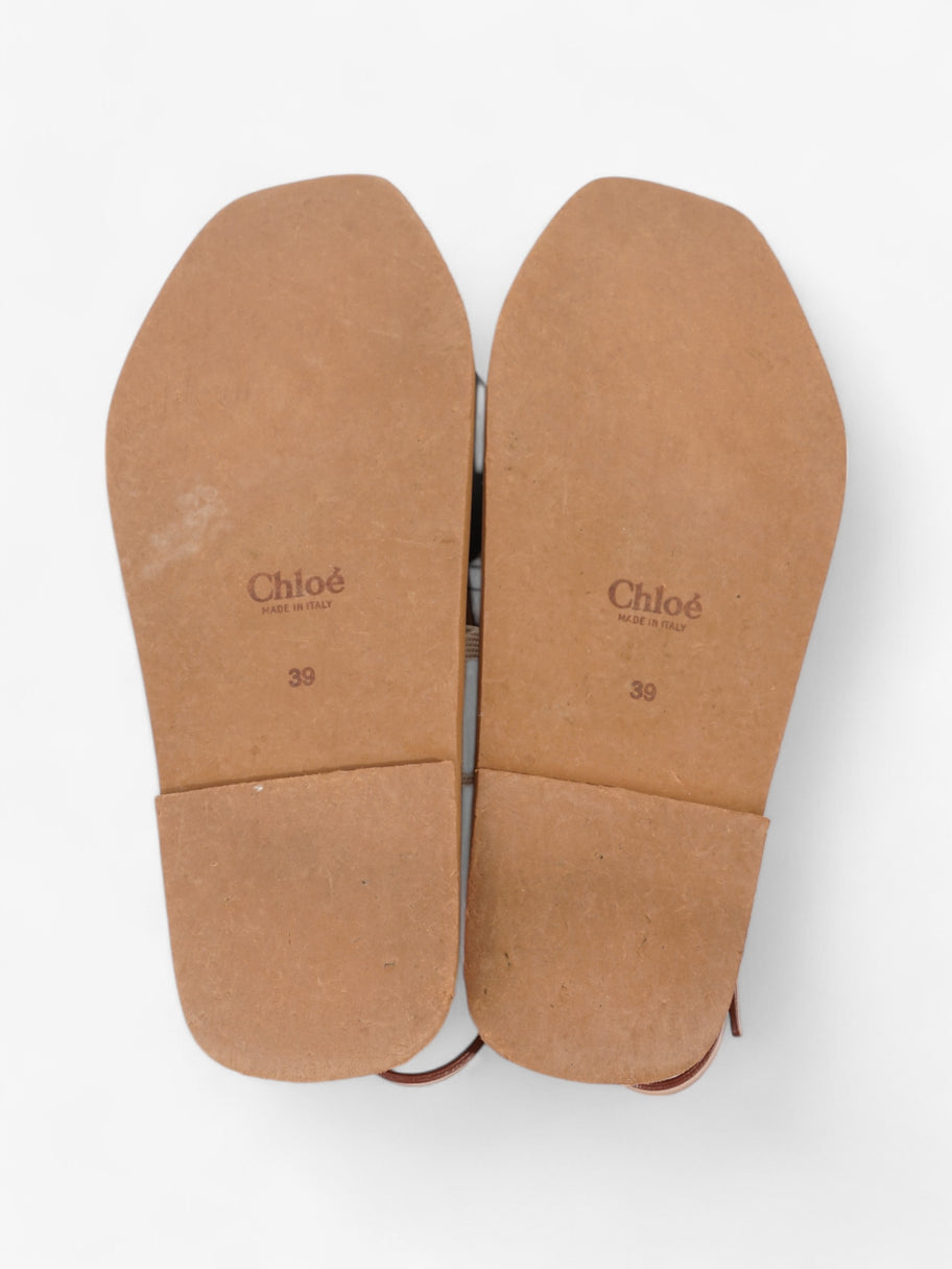 Chloe Woody Sandals Cream / Black / Brown Canvas EU 39 UK 6 Image 3