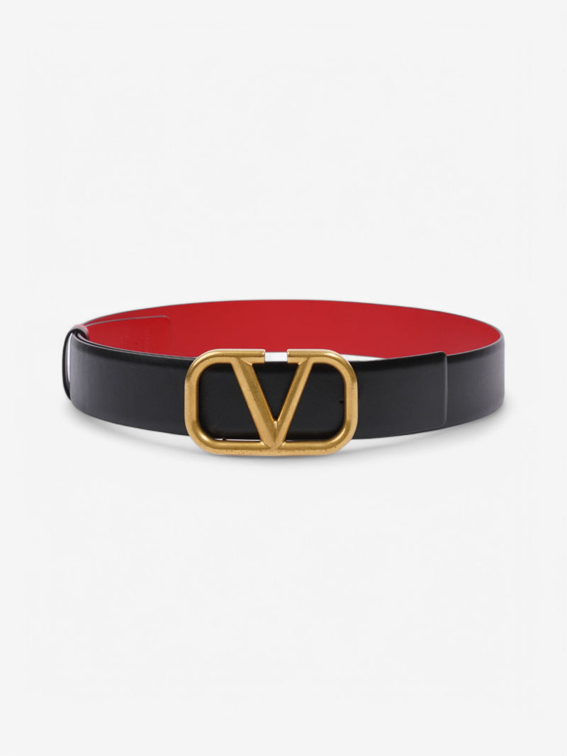  Valentino Reversible Belt Black / Red Leather 95cm 38