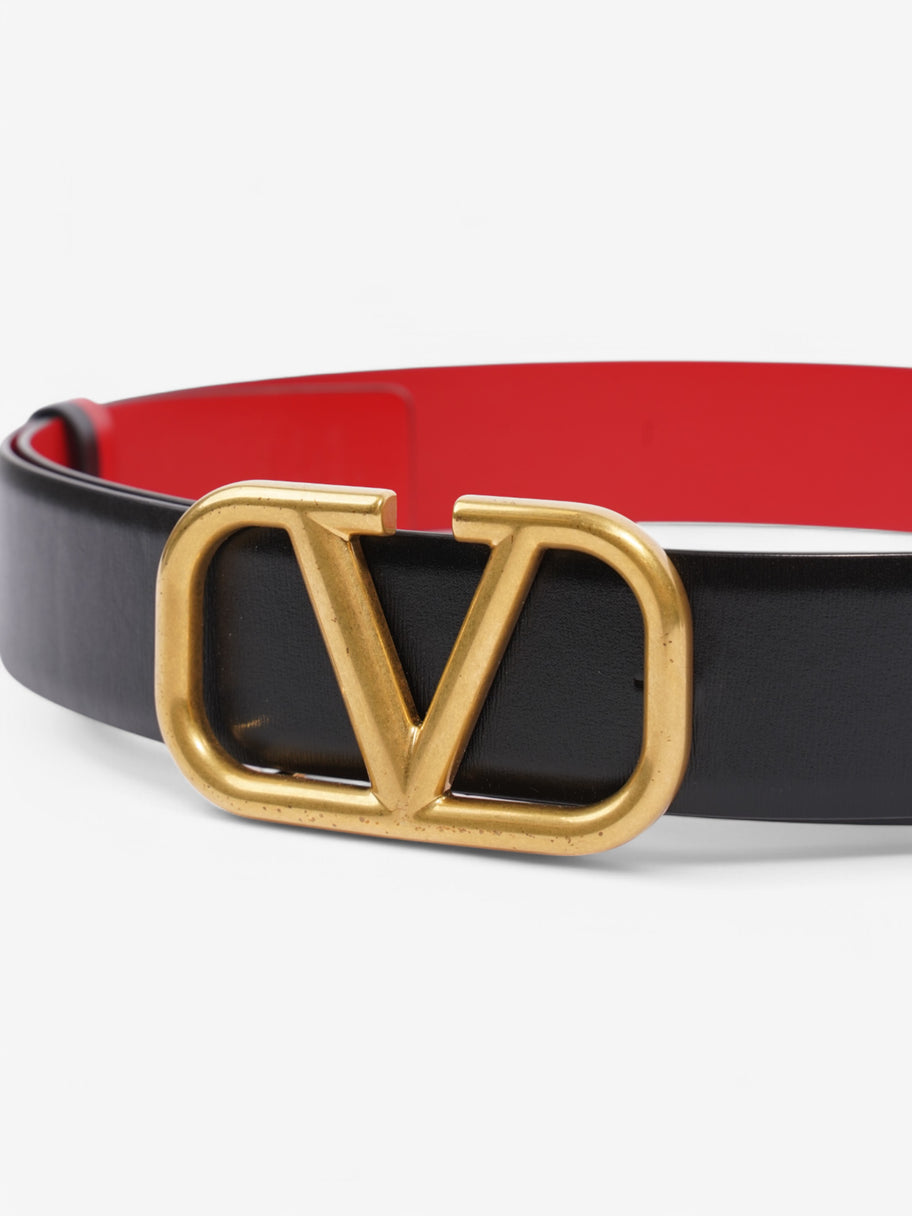 Valentino Reversible Belt Black / Red Leather 95cm 38