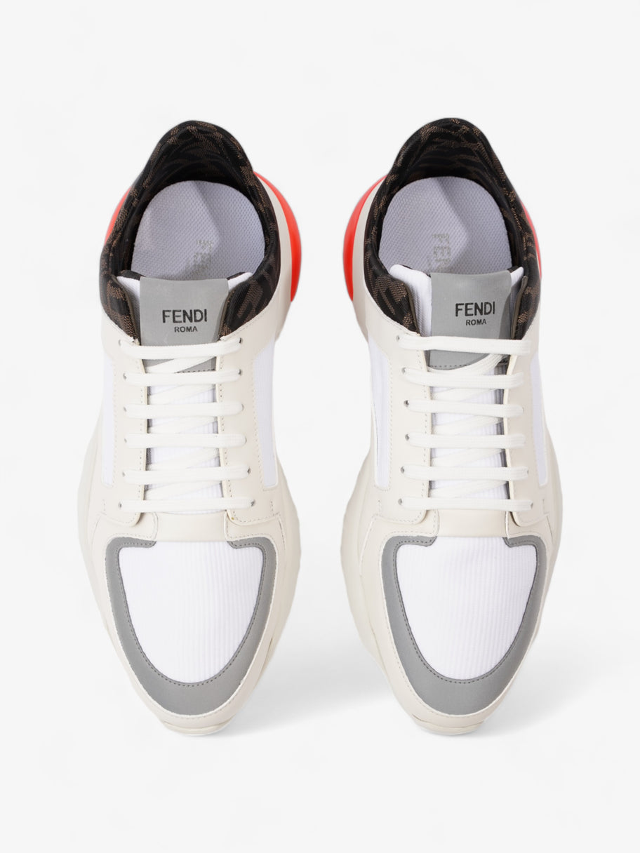 Fendi FF Logo Low Top Sneakers White / Brown / Red Canvas EU 42 UK 8 Image 8