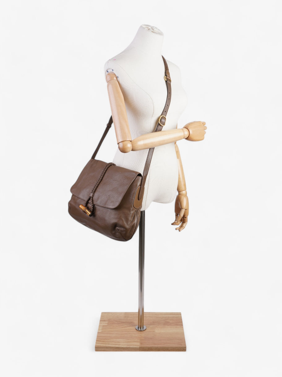 Gucci Bamboo Flap Brown Leather Image 2