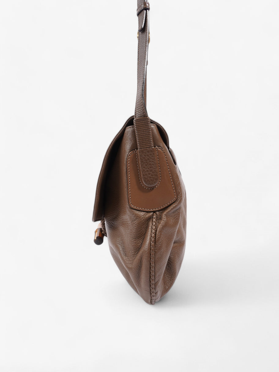 Gucci Bamboo Flap Brown Leather Image 3