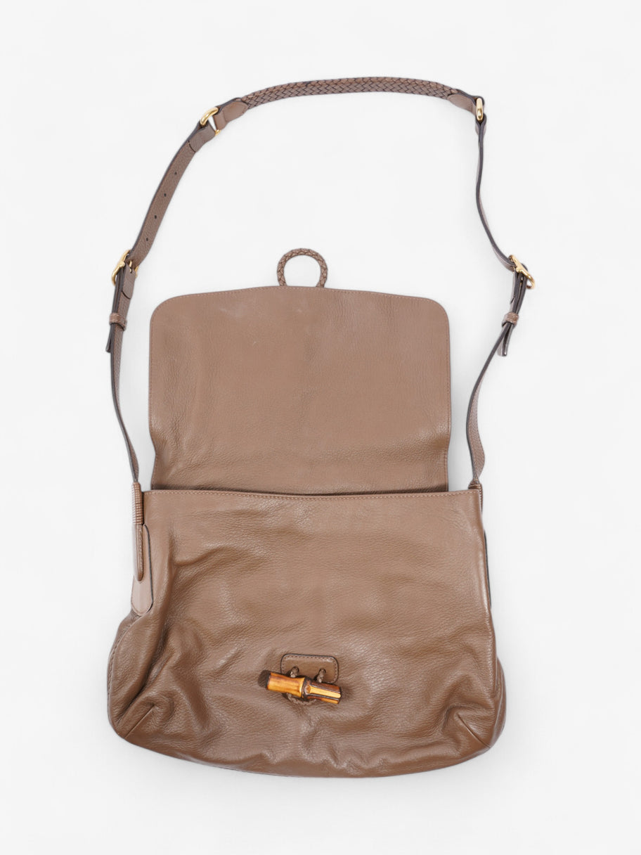 Gucci Bamboo Flap Brown Leather Image 8