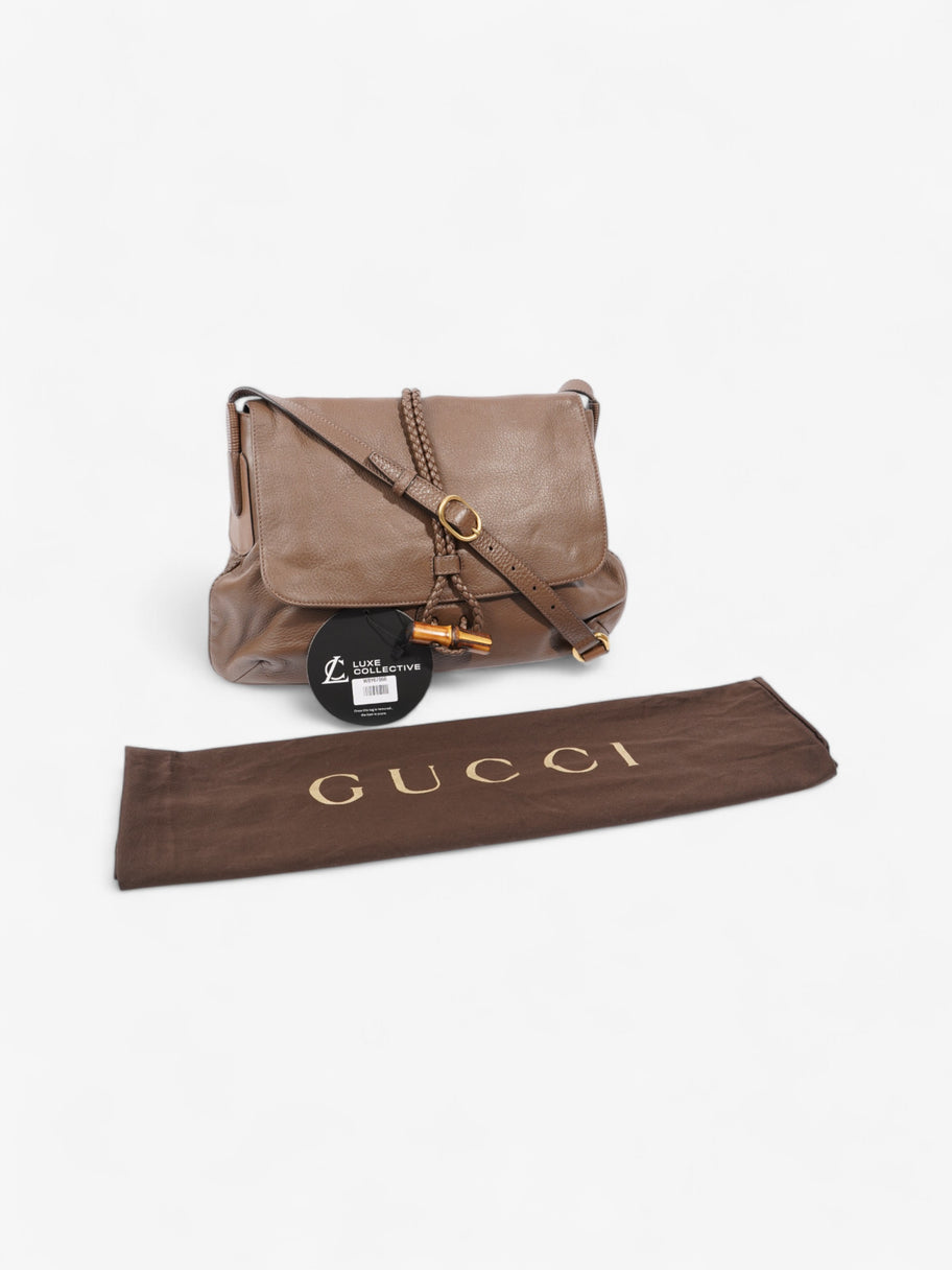 Gucci Bamboo Flap Brown Leather Image 10