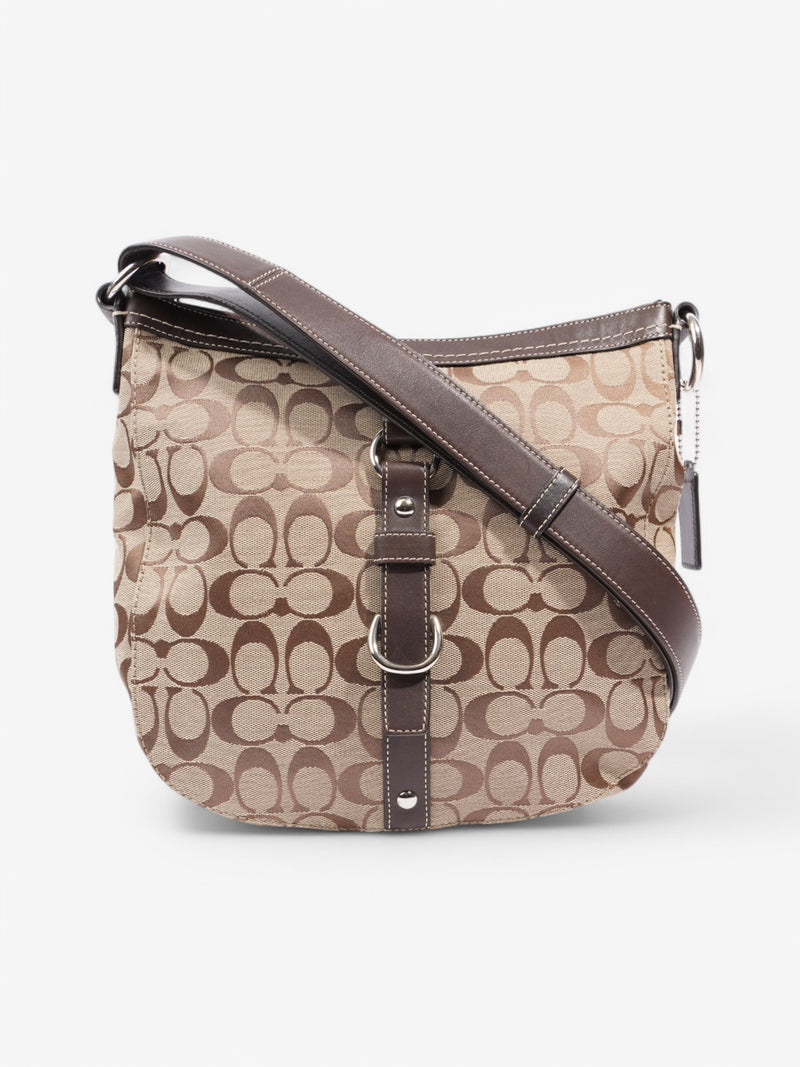  Coach Hobo Beige  / Brown Canvas