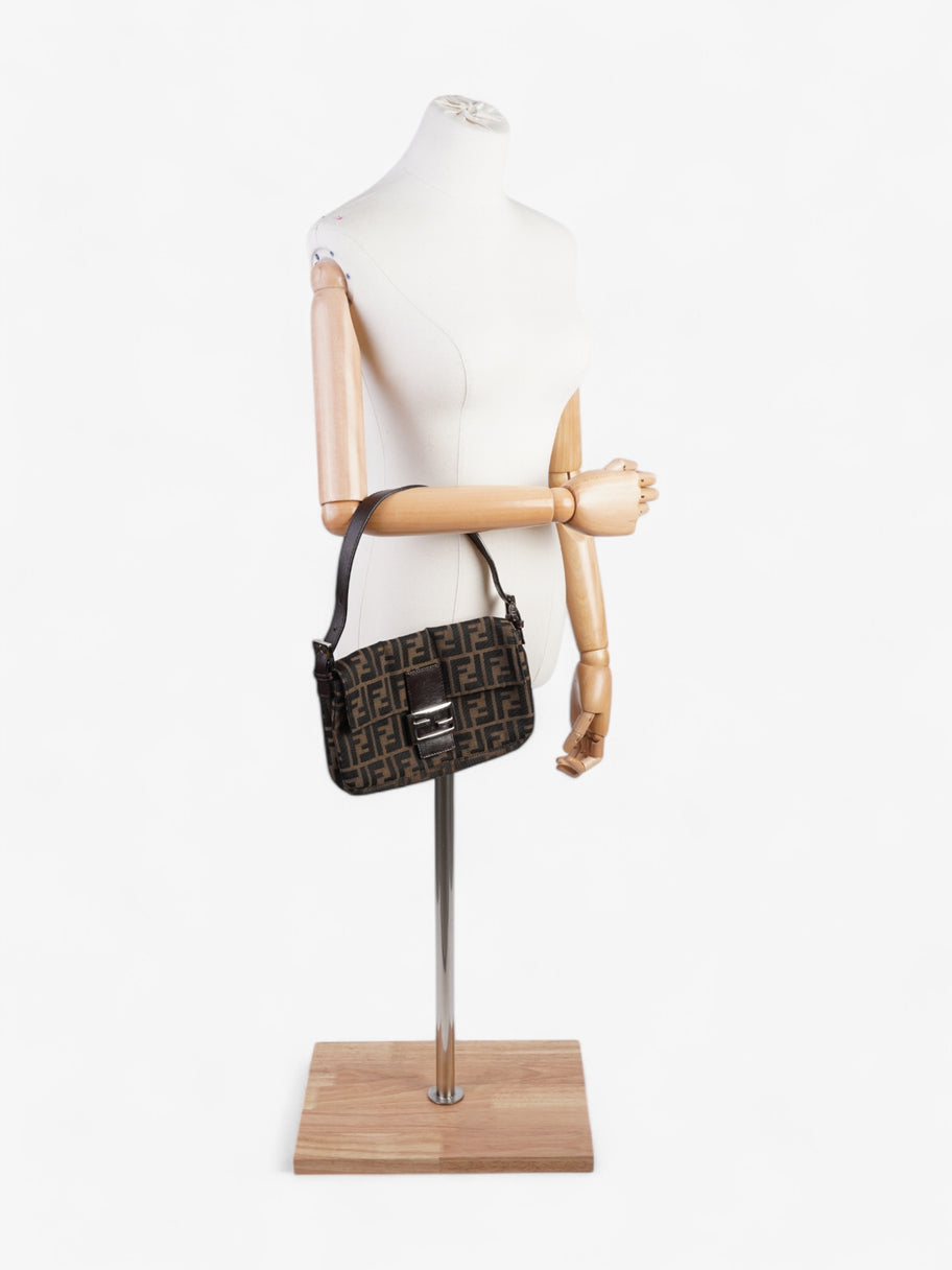 Fendi Zucca Baguette Tobacco / Dark Brown Cotton Image 2