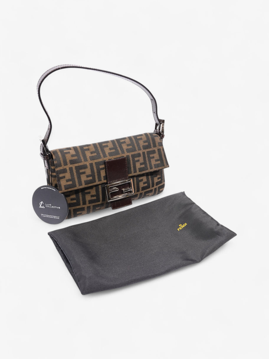 Fendi Zucca Baguette Tobacco / Dark Brown Cotton Image 11