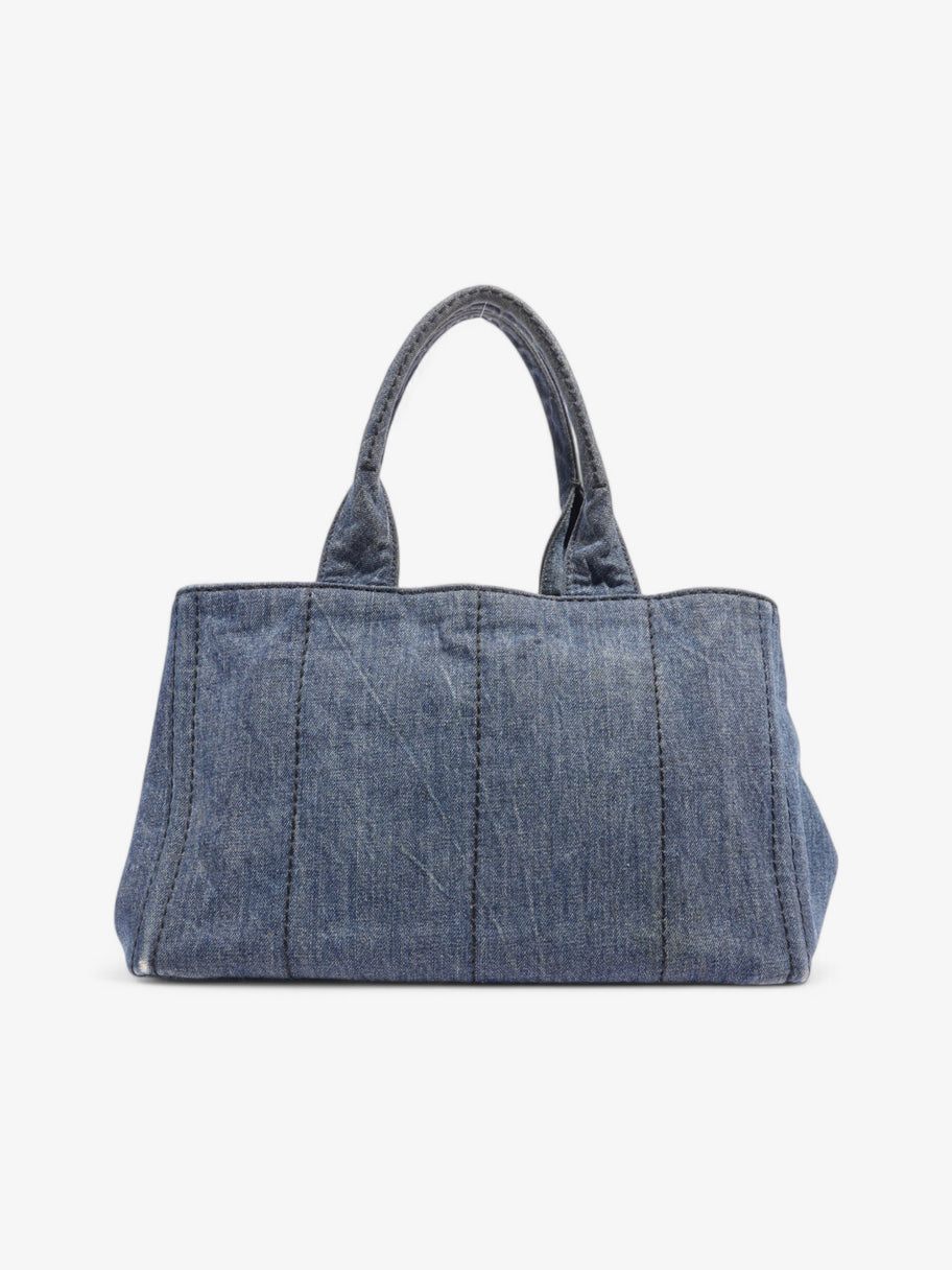 Prada Canapa Tote Blue Denim Image 4