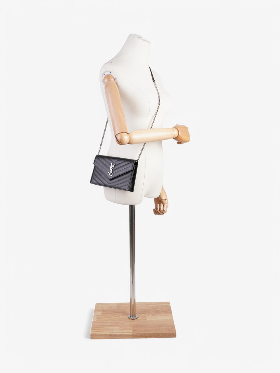 Saint Laurent Envelope Chain Wallet Black Leather Image 2