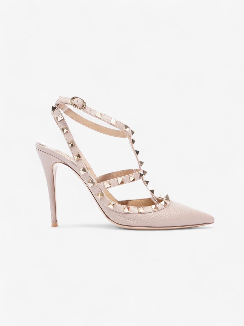  Valentino Rockstud Heels 100 Nude / Gold Leather EU 40 UK 7