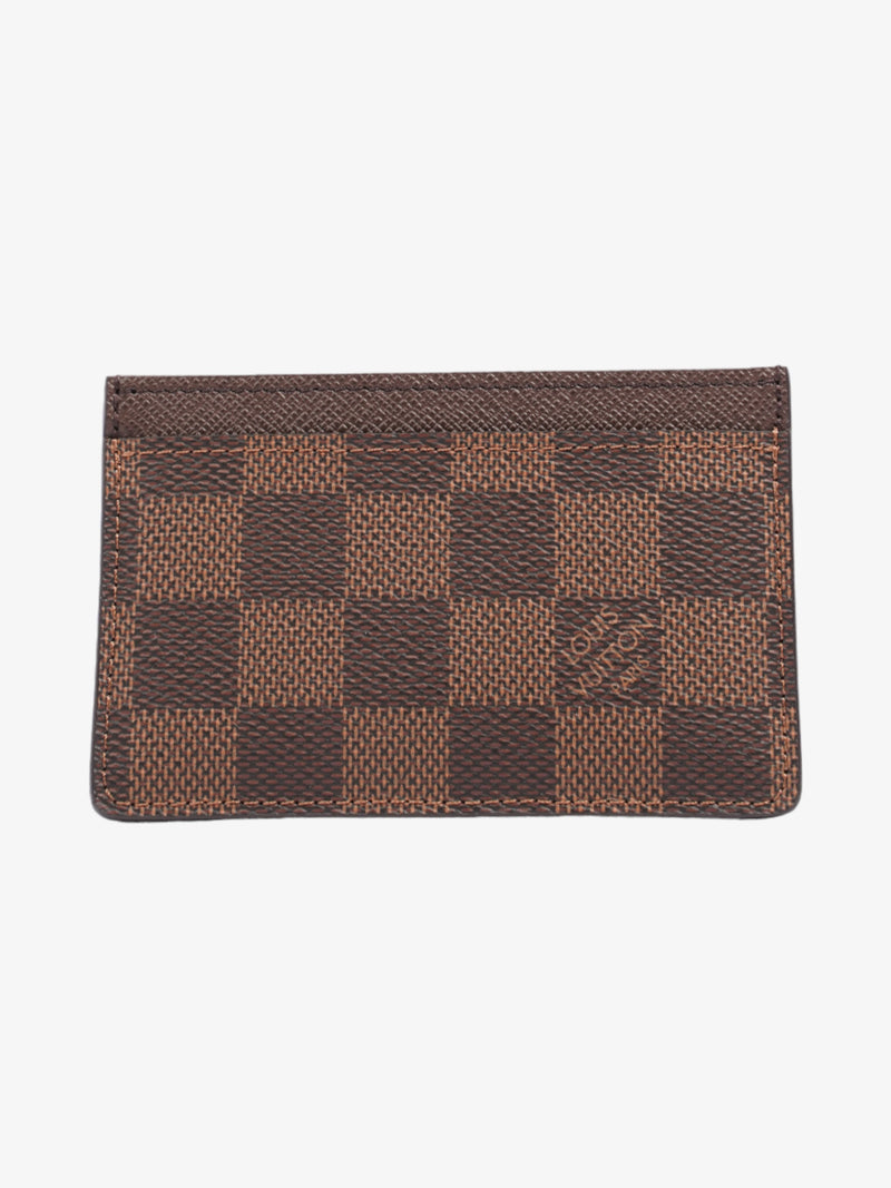  Louis Vuitton Card Holder Damier Ebene / Brown Coated Canvas
