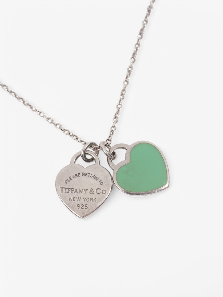 Tiffany and Co Double Heart Tag Necklace Silver Silver Sterling Image 2