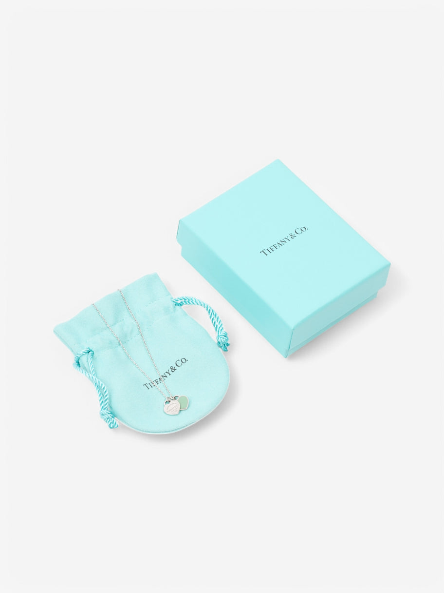 Tiffany and Co Double Heart Tag Necklace Silver Silver Sterling Image 4