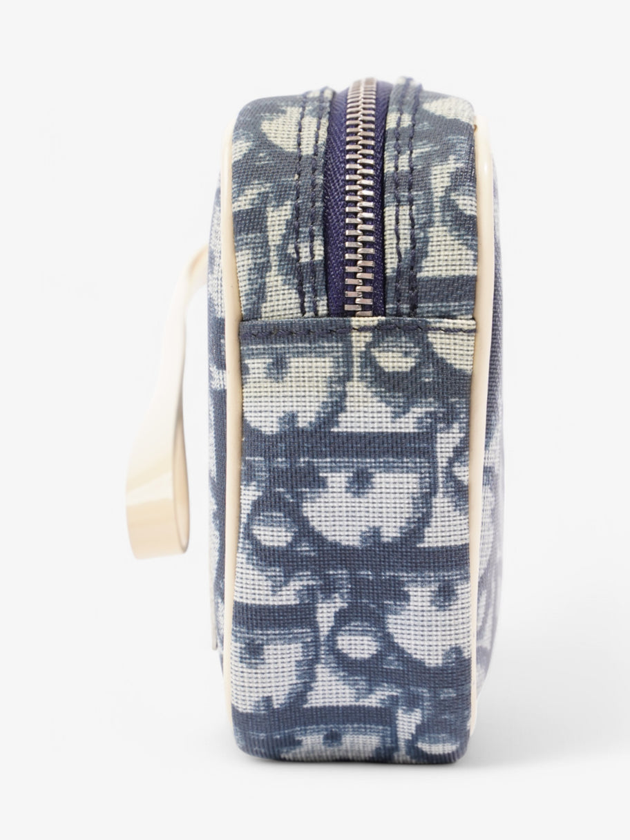 Christian Dior Vintage Pouch Blue / Beige Canvas Image 2
