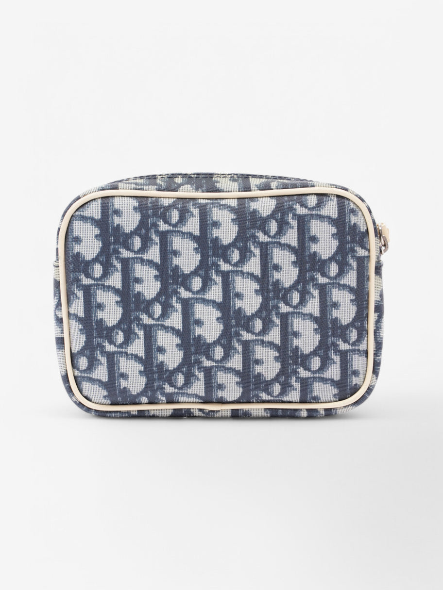 Christian Dior Vintage Pouch Blue / Beige Canvas Image 3