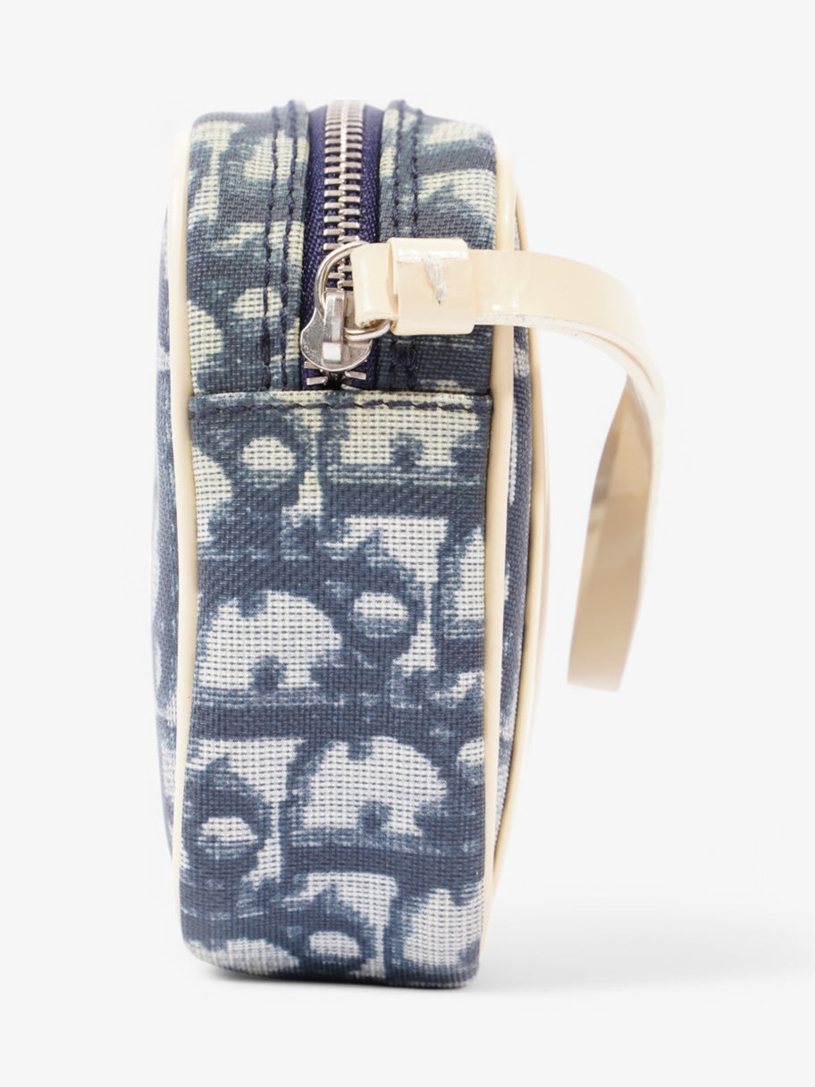Christian Dior Vintage Pouch Blue / Beige Canvas Image 4