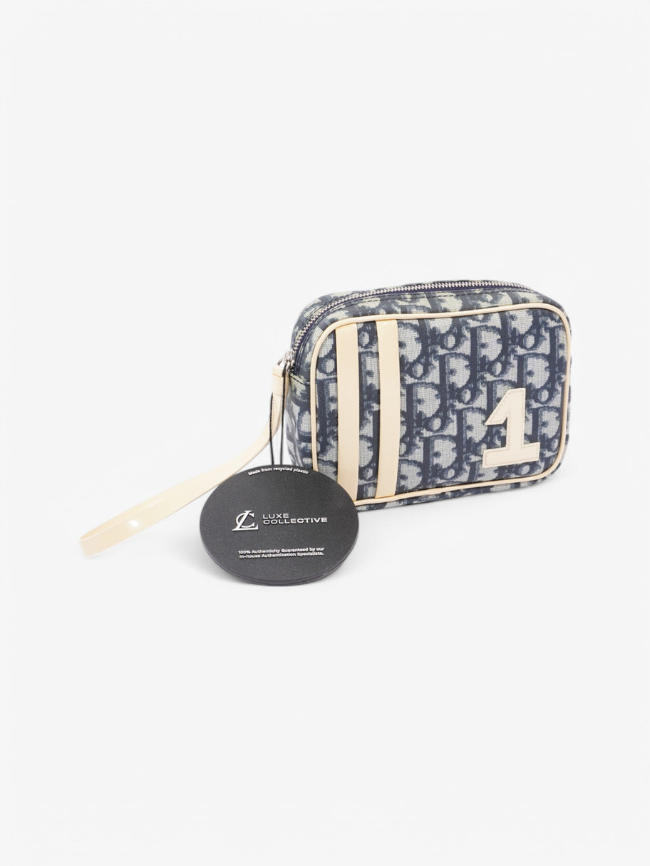 Christian Dior Vintage Pouch Blue / Beige Canvas Image 8