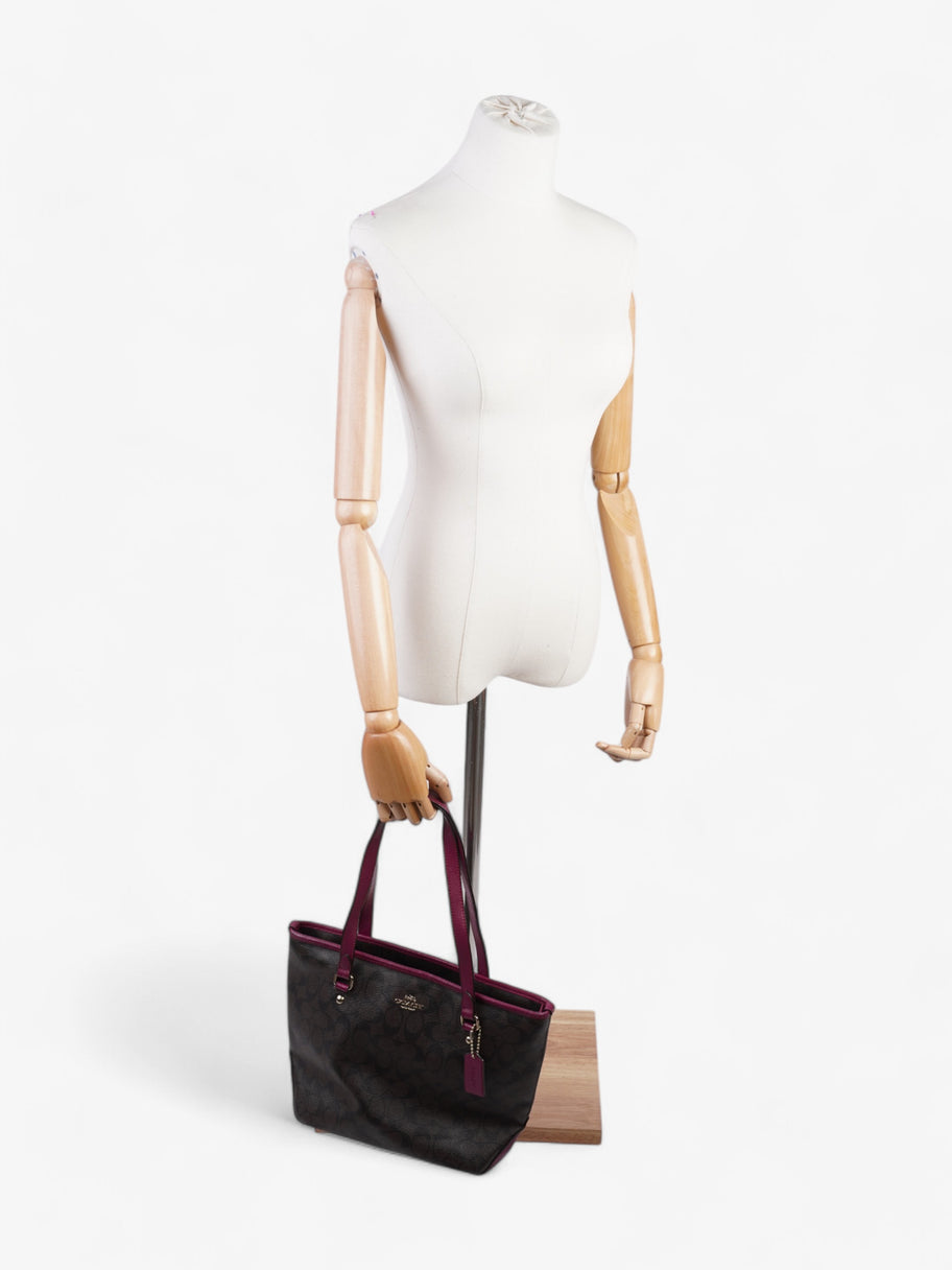 Coach Gallery Tote Brown / Magenta Canvas Image 2