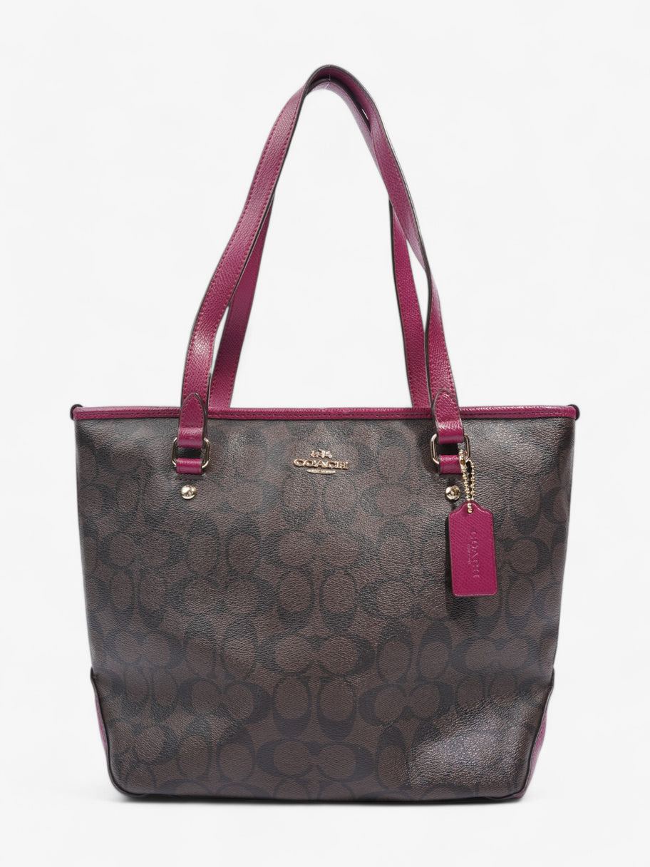 Coach Gallery Tote Brown / Magenta Canvas Image 1