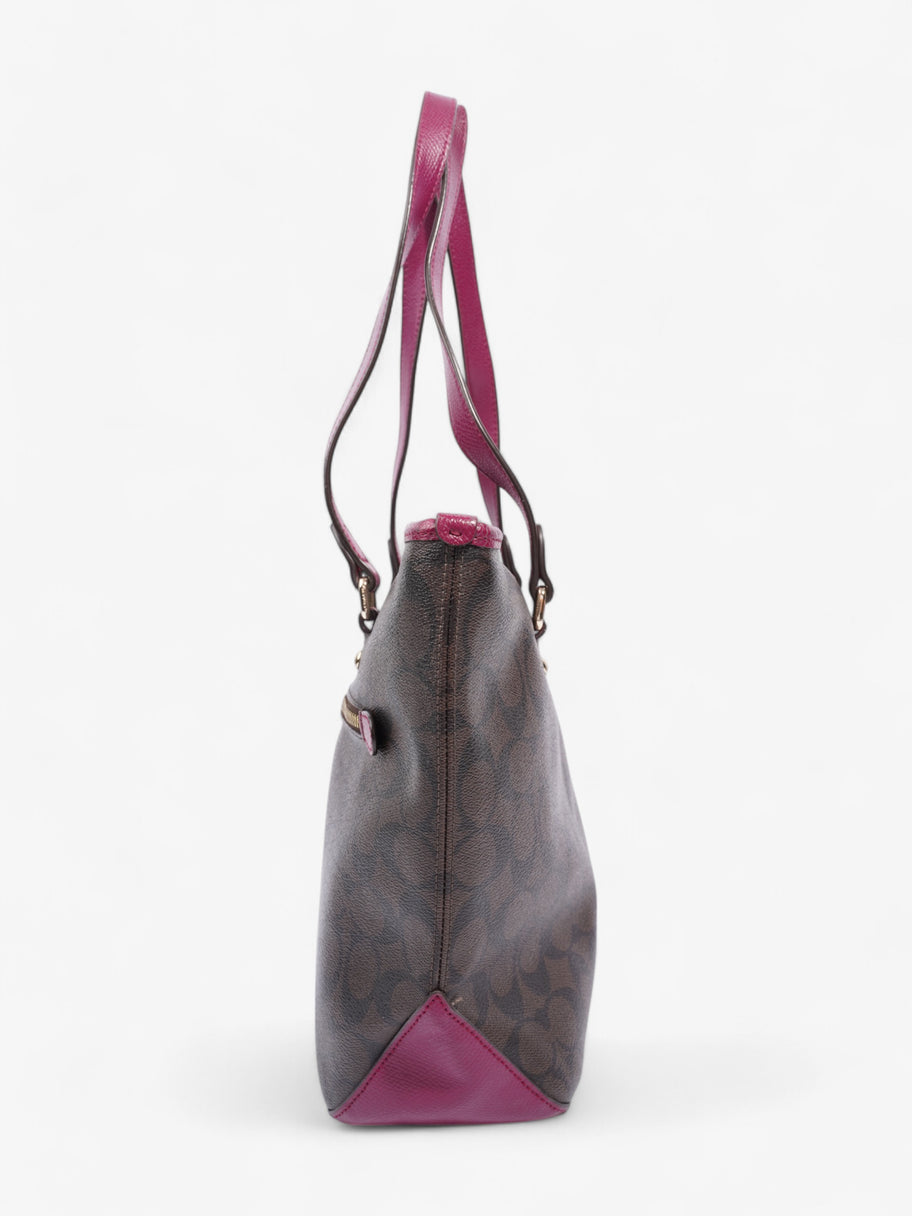 Coach Gallery Tote Brown / Magenta Canvas Image 5
