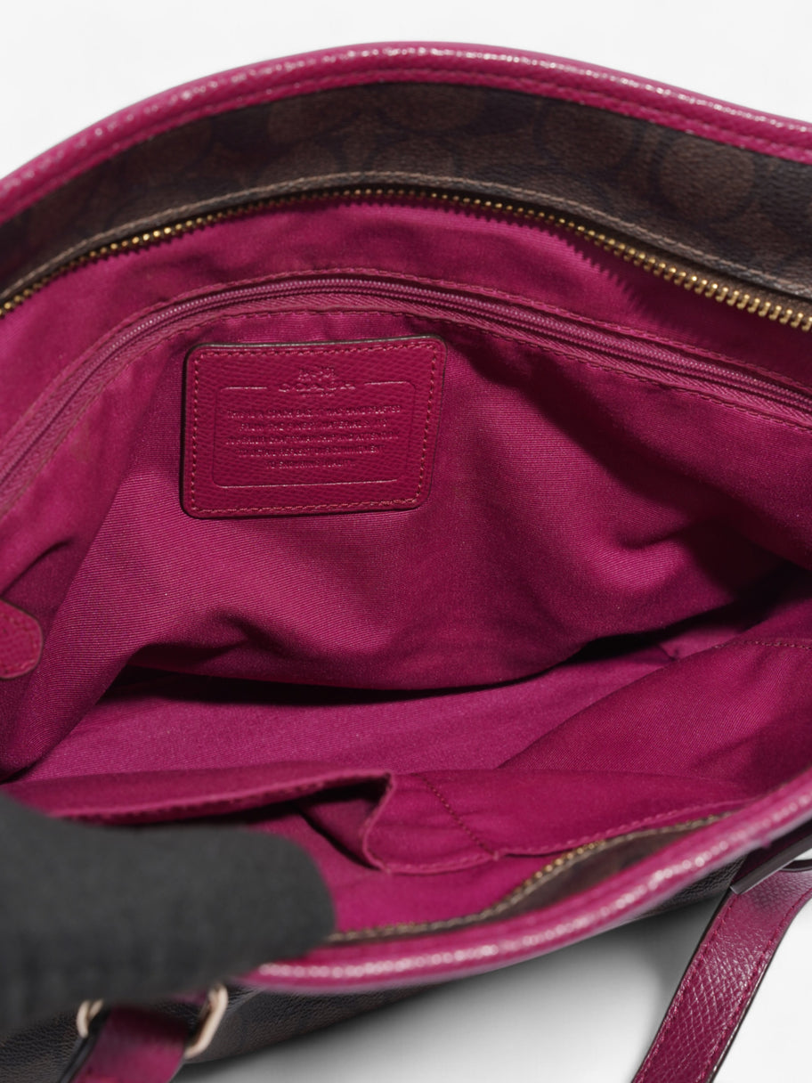 Coach Gallery Tote Brown / Magenta Canvas Image 7