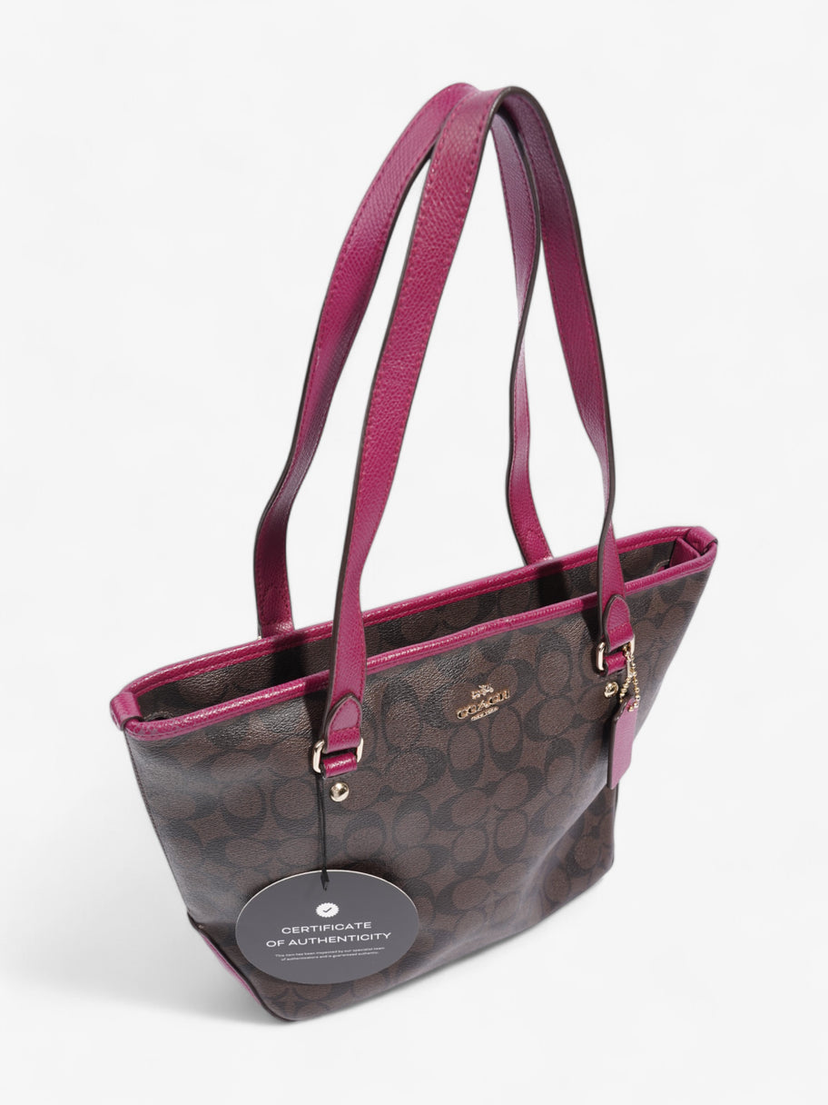 Coach Gallery Tote Brown / Magenta Canvas Image 8