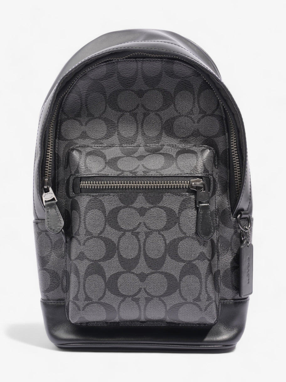 Coach West Pack Black Signature Canvas Coated Canvas Image 1