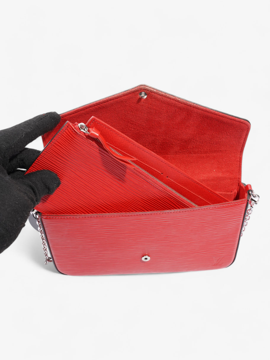 Louis Vuitton Pochette Felicie Red Epi Leather Image 7