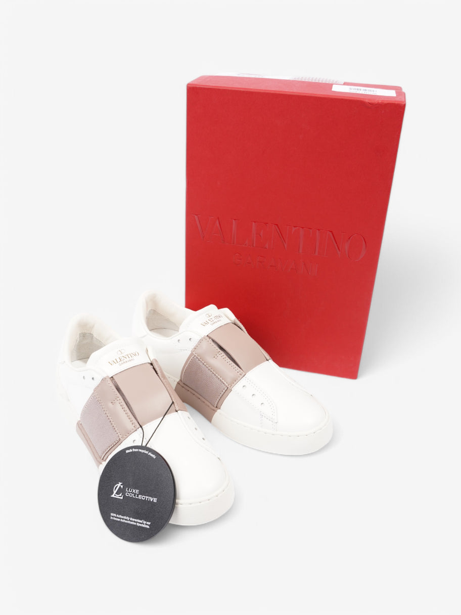 Valentino Open Laceless Sneakers White  / Nude Leather EU 37.5 UK 4.5 Image 9