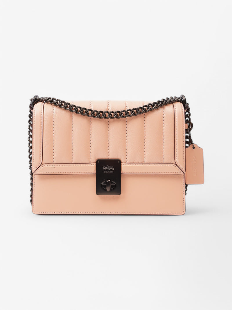  Coach Hutton Shoulder Bag Peach Leather 21.5x16.5x6cm
