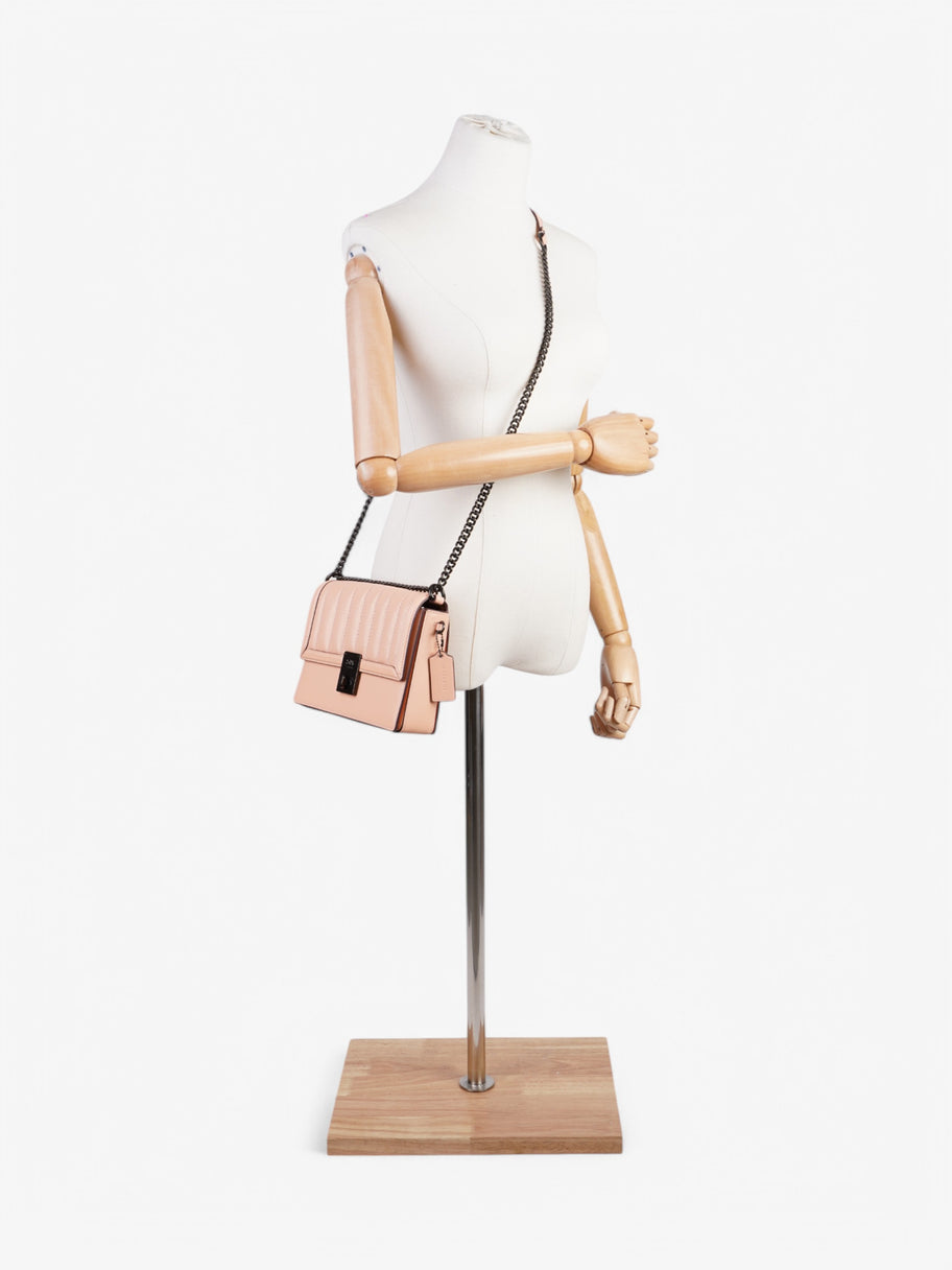 Coach Hutton Shoulder Bag Peach Leather 21.5x16.5x6cm Image 2