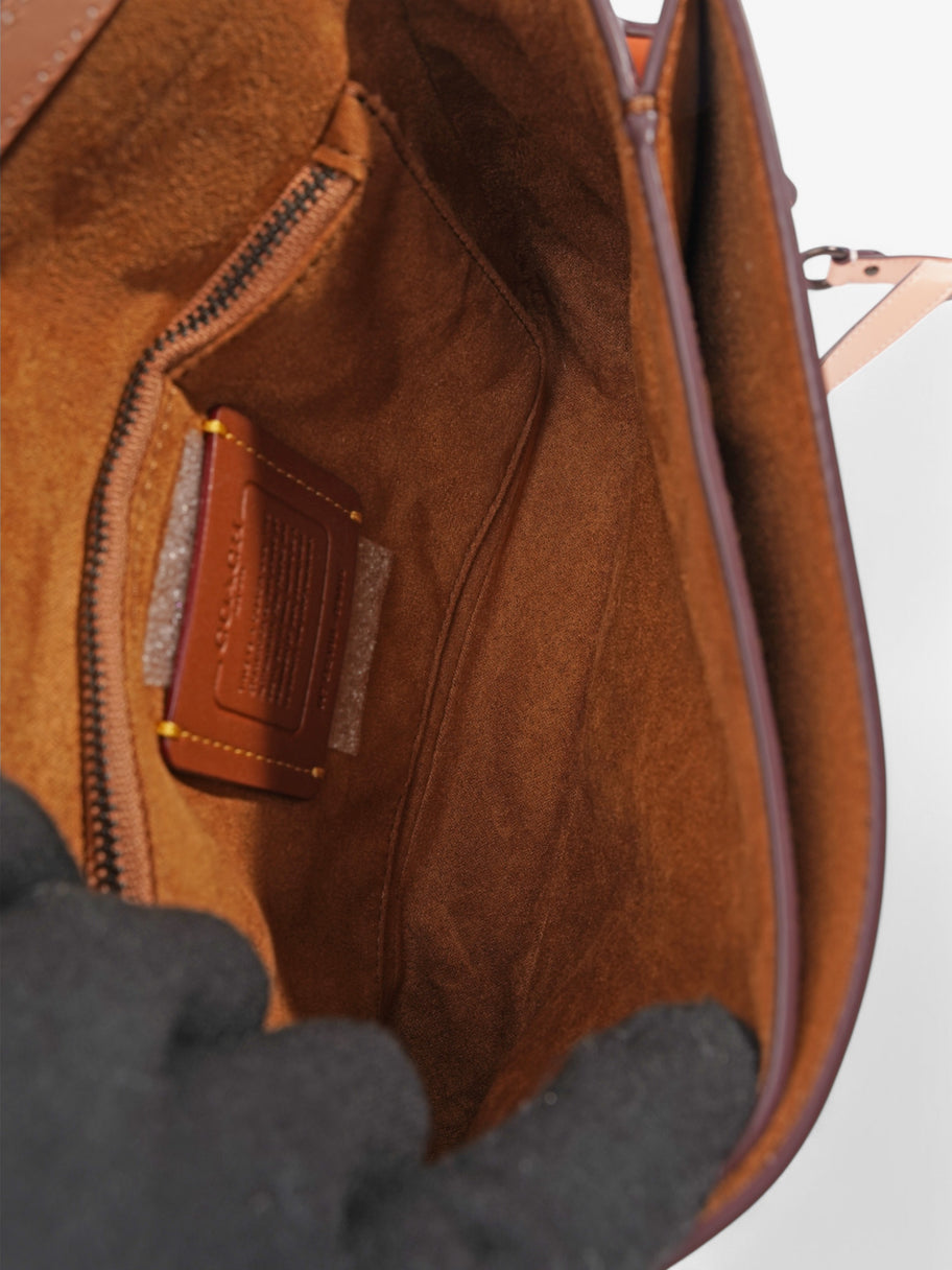 Coach Hutton Shoulder Bag Peach Leather 21.5x16.5x6cm Image 8