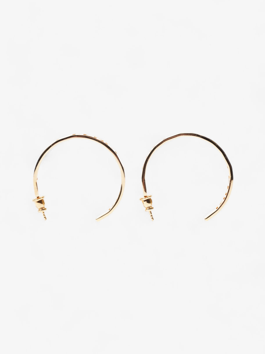 Fendi Logo Hoop Earrings Gold Base Metal Image 2