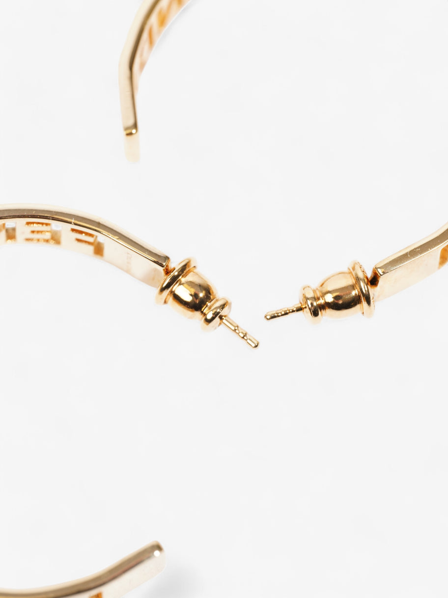 Fendi Logo Hoop Earrings Gold Base Metal Image 5