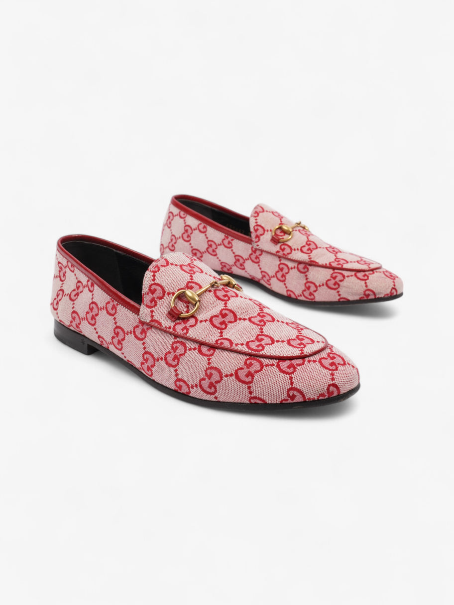 Gucci GG Horsebit Loafers Pink / Red Canvas EU 39 UK 6 Image 2