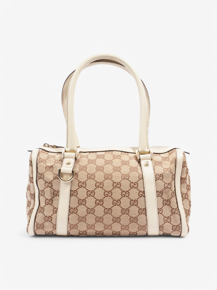 Gucci Boston Bag Supreme / White Canvas Image 1