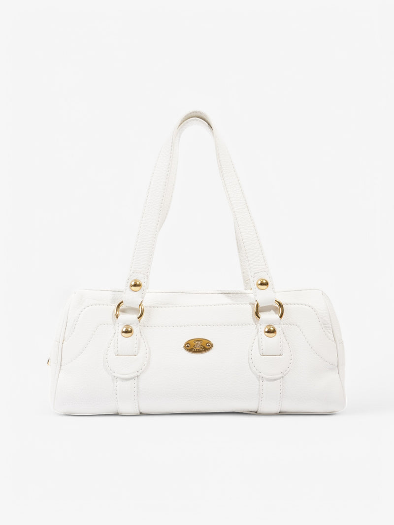  Celine Vintage Tote White Leather