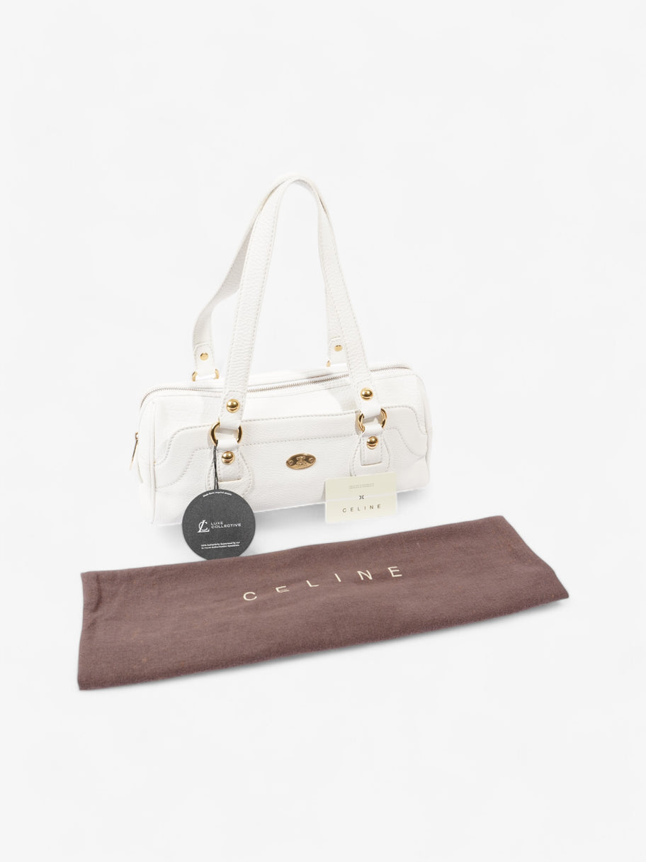 Celine Vintage Tote White Leather Image 10